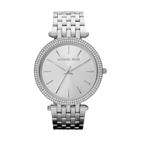 silver bracelet watch michael kors